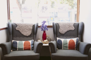 snug waiting chairs at clarity wellness centre north adelaide